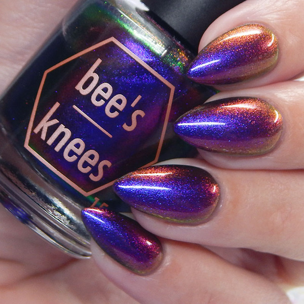 Nail polish swatch / manicure of shade Bee's Knees Lacquer Bad Manners