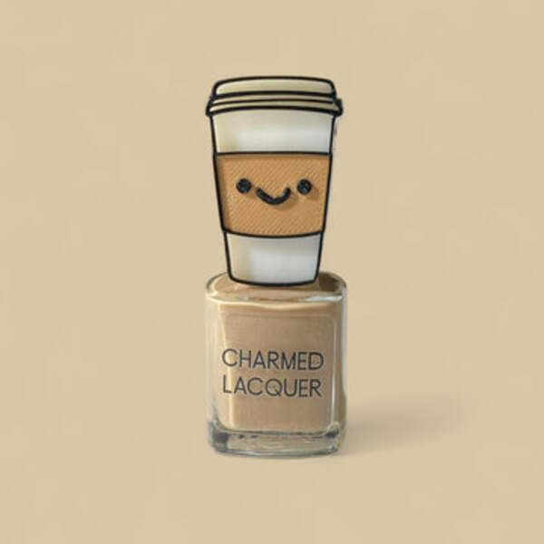 Nail polish swatch / manicure of shade Charmed lacquer Cafe con leche