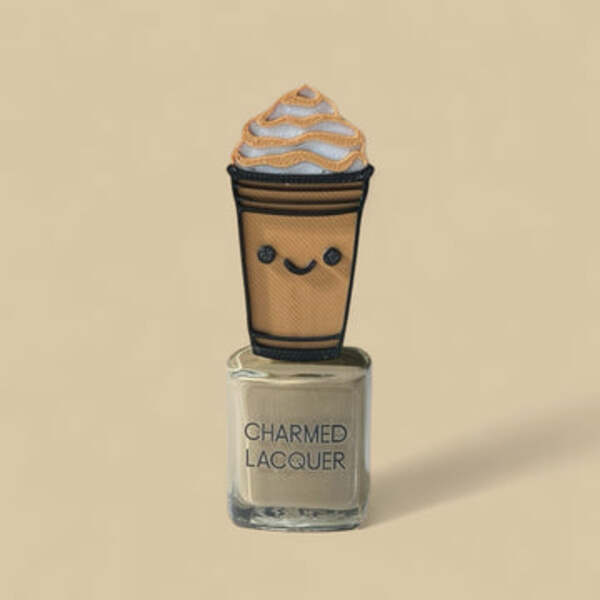 Nail polish swatch / manicure of shade Charmed lacquer Carmel frappe