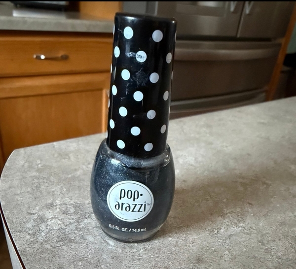 Nail polish swatch / manicure of shade Pop-arazzi Darkness Falls