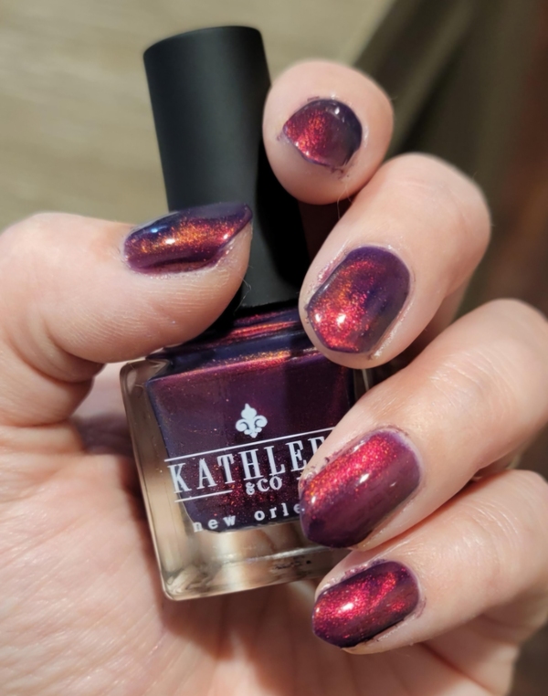 Nail polish swatch / manicure of shade Kathleen and Co Molten Sky