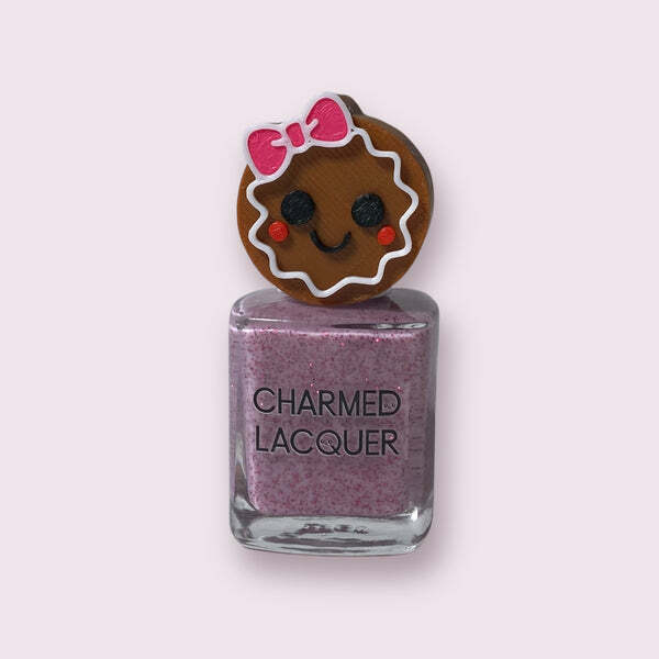 Nail polish swatch / manicure of shade Charmed lacquer Gingerbread girl