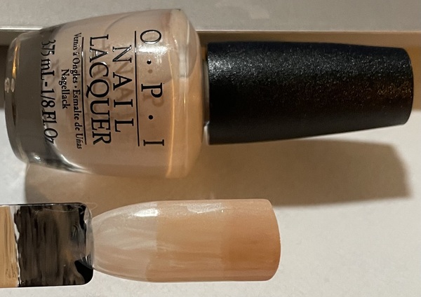 Nail polish swatch / manicure of shade OPI Pale To the Chief (mini)