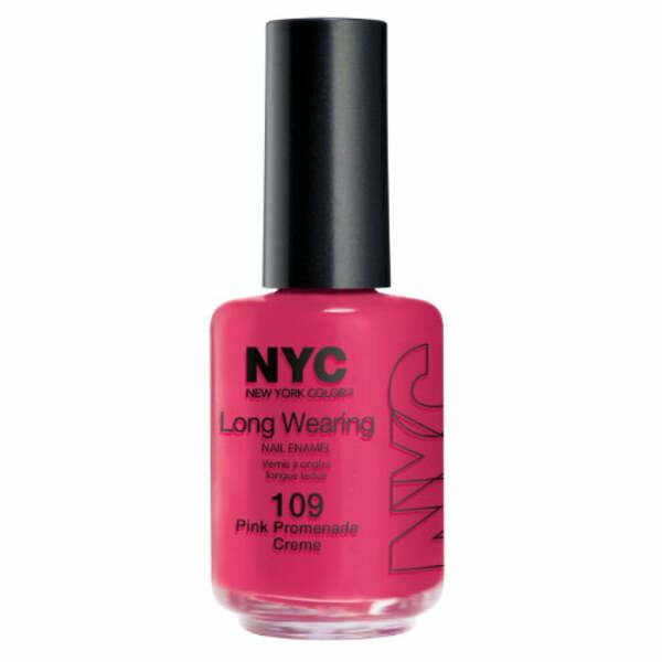 Nail polish swatch / manicure of shade NYC Pink pomegranate creme