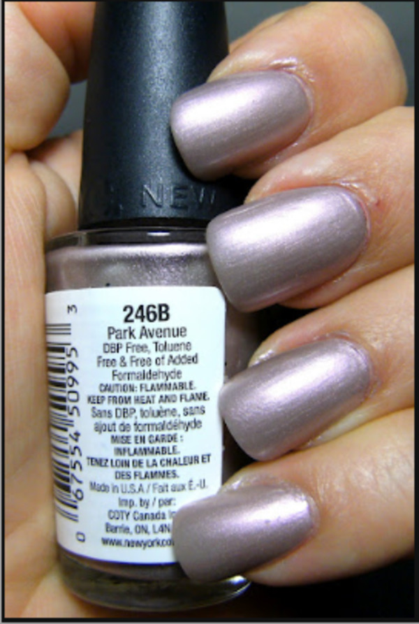 Nail polish swatch / manicure of shade NYC Park Avenue