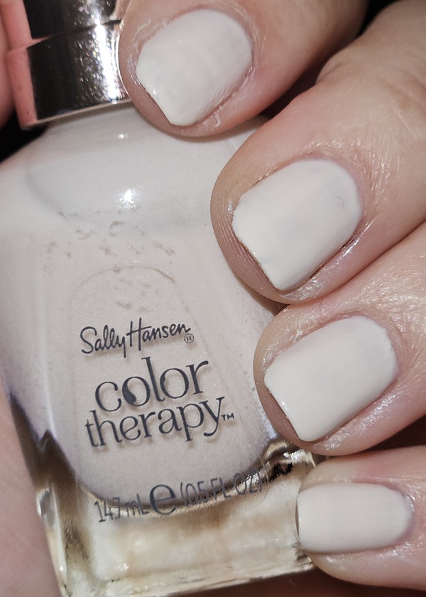 Nail polish swatch / manicure of shade Sally Hansen Color Therapy Sheer nirvana