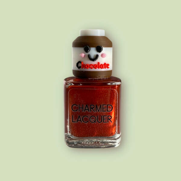 Nail polish swatch / manicure of shade Charmed lacquer Crema de chocolate