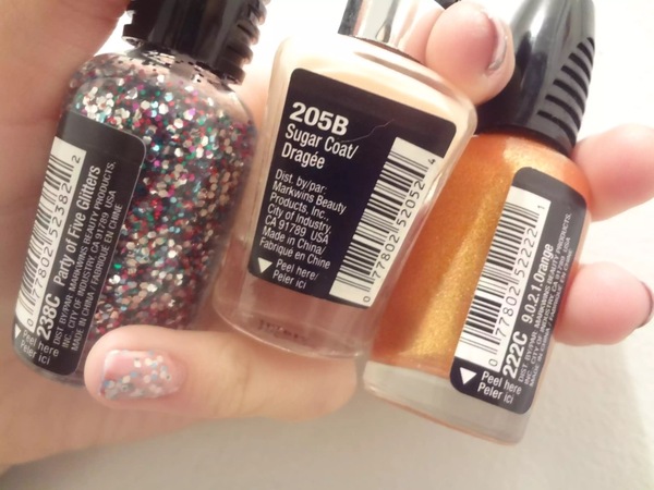 Nail polish swatch / manicure of shade wet n wild Party of five glitters
