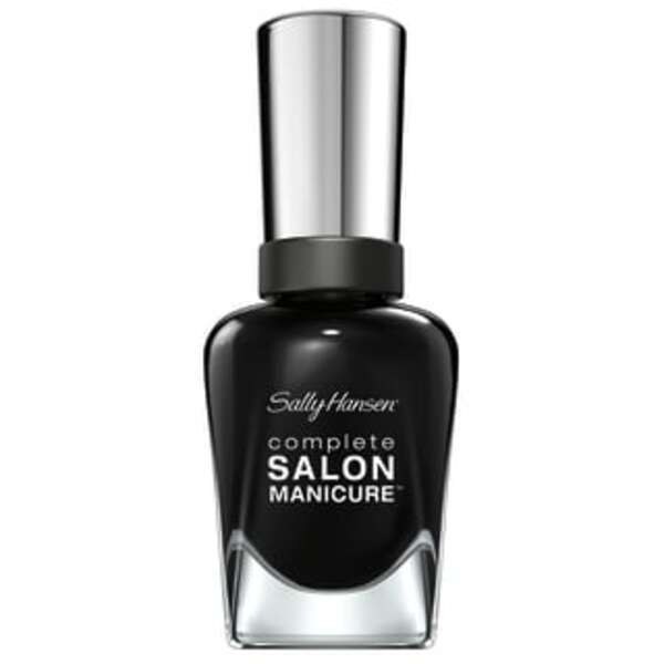 Nail polish swatch / manicure of shade Sally Hansen complete salon manicure Hooked on Onyx