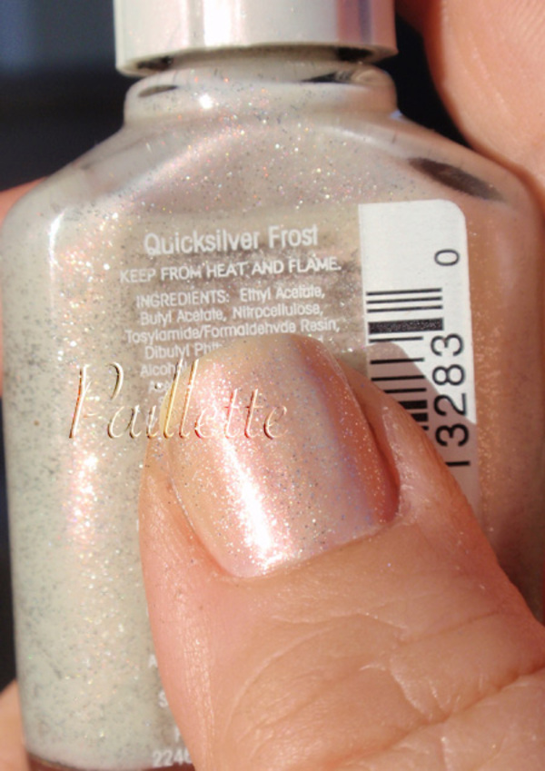 Nail polish swatch / manicure of shade Sally Hansen Quicksilver Frost