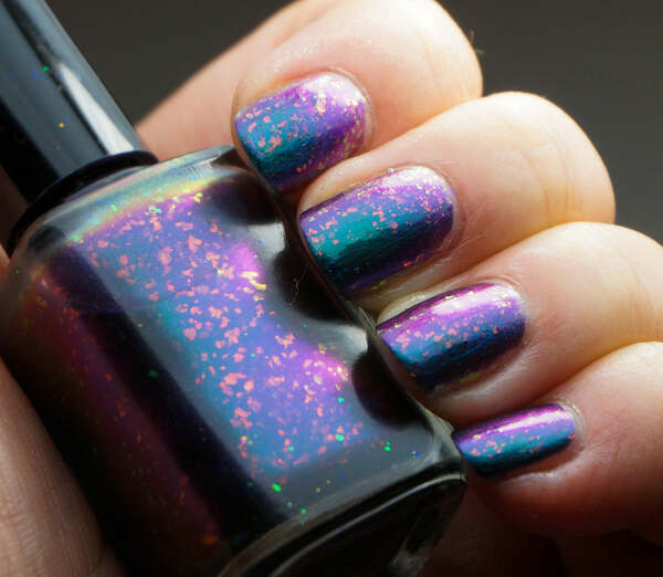 Nail polish swatch / manicure of shade Indigo Bananas Viridescens