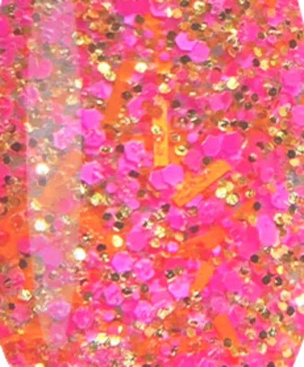 Nail polish swatch / manicure of shade Peppi Gel Strawberry Sprinkles