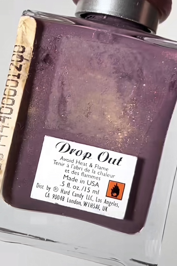 Nail polish swatch / manicure of shade Hard Candy Drop Out