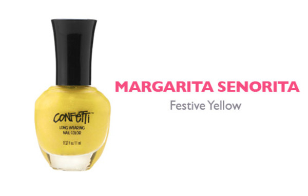 Nail polish swatch / manicure of shade Confetti Margarita Senorita