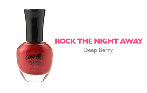 Nail polish swatch / manicure of shade Confetti Rock the Night Away
