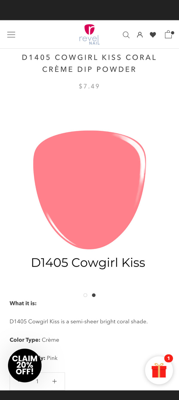 Nail polish swatch / manicure of shade Revel Cowgirl Kiss