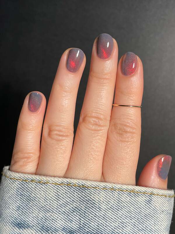 Nail polish swatch / manicure of shade Cracked Lahar