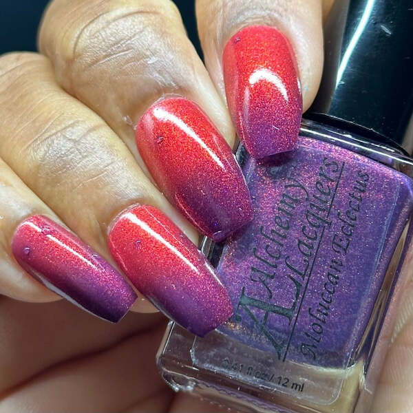 Nail polish swatch / manicure of shade Alchemy Lacquers Moluccan Eclectus