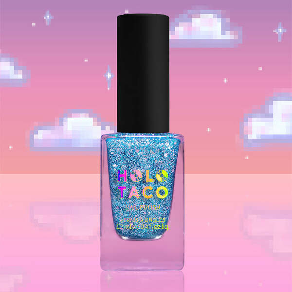 Nail polish swatch / manicure of shade Holo Taco 8-Bit Blues