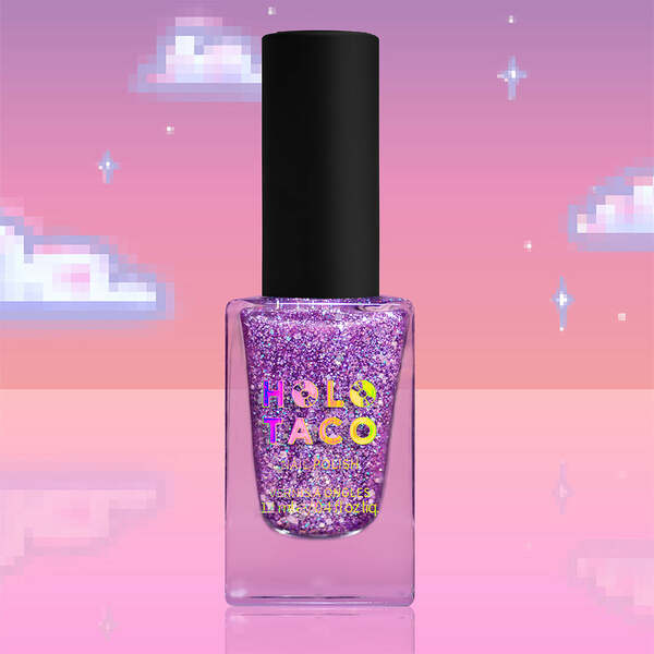 Nail polish swatch / manicure of shade Holo Taco Glitch and Glam