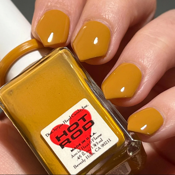 Nail polish swatch / manicure of shade Hard Candy Hot Rod