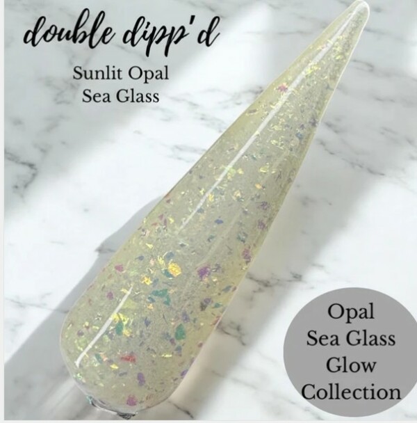 Nail polish swatch / manicure of shade Double Dipp'd Sunlit Opal Sea Glass
