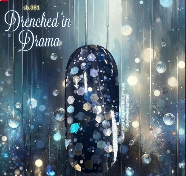 Nail polish swatch / manicure of shade Sparkle and Co. Drenched In Drama