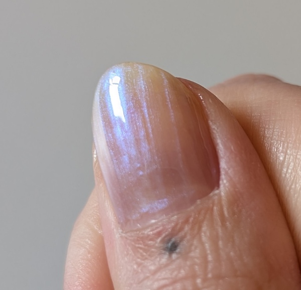 Nail polish swatch / manicure of shade Fing'rs Pink Frost