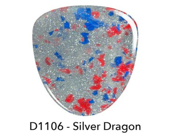 Nail polish swatch / manicure of shade Revel Silver Dragon