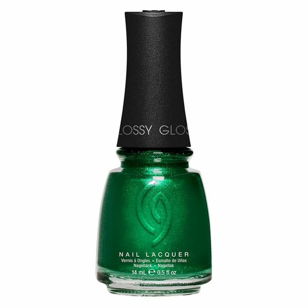 Nail polish swatch / manicure of shade China Glaze Sparkling ivy