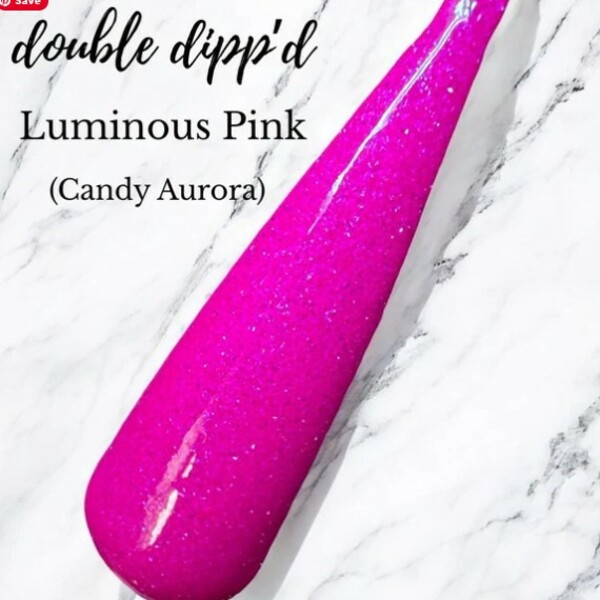 Nail polish swatch / manicure of shade Double Dipp'd Luminous Pink