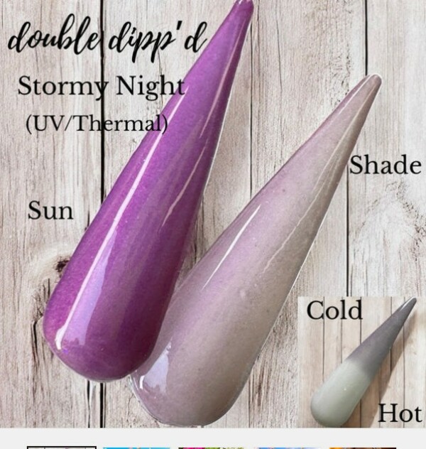 Nail polish swatch / manicure of shade Double Dipp'd Stormy Night
