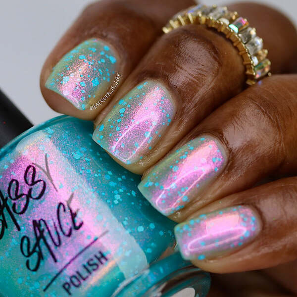 Nail polish swatch / manicure of shade Sassy Sauce Glimmer