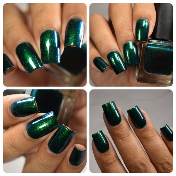 Nail polish swatch / manicure of shade Lurid Lacquer Oil on Canvas