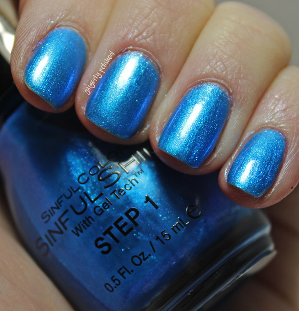 Nail polish swatch / manicure of shade Sinful Colors Blue Bayou