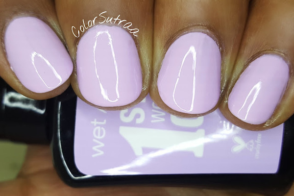 Nail polish swatch / manicure of shade wet n wild Lilac a Virgin