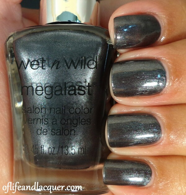 Nail polish swatch / manicure of shade wet n wild Venomous Vixen
