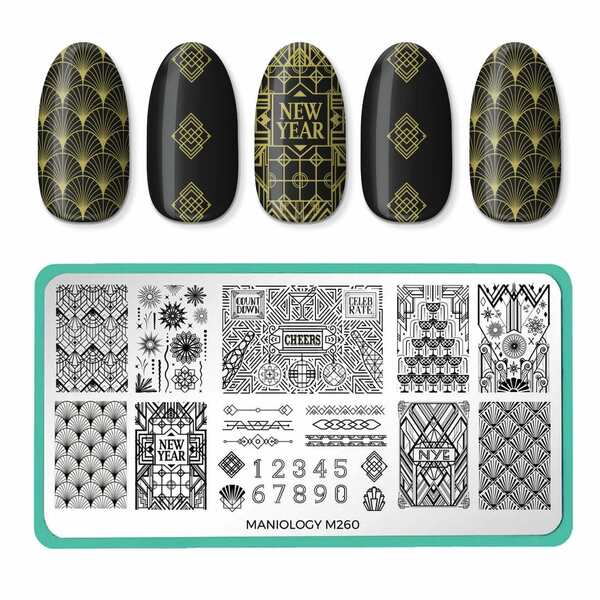 Nail polish swatch / manicure of shade Maniology New Year: Art Deco