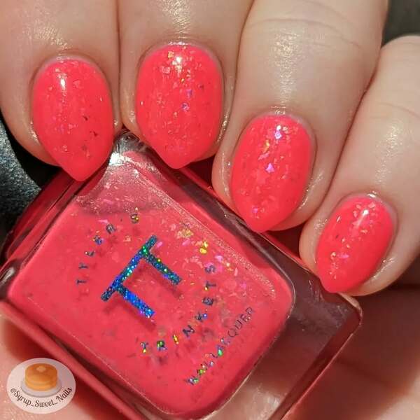 Nail polish swatch / manicure of shade Tyler's Trinkets Betty Bubblegum
