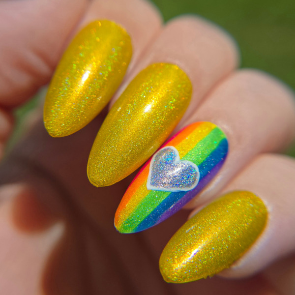 Nail polish swatch / manicure of shade Tyler's Trinkets Golden Gays