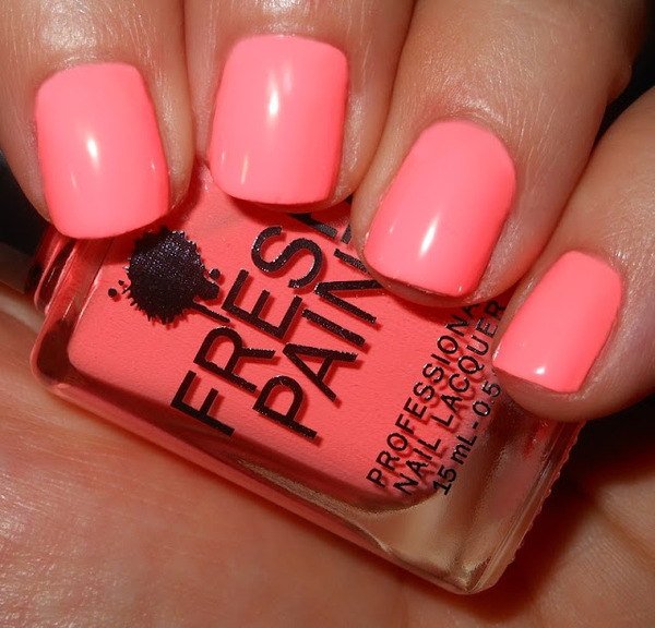 Nail polish swatch / manicure of shade Fresh Paint Guava