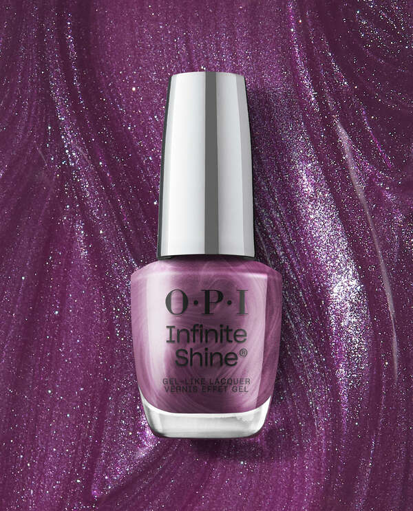 Nail polish swatch / manicure of shade OPI Infinite Shine My berry janes