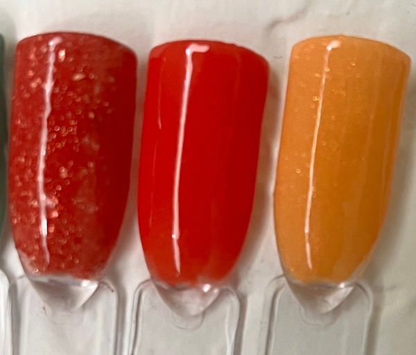 Nail polish swatch / manicure of shade Revel Flame