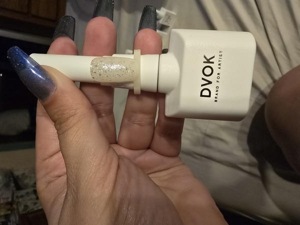 Nail polish swatch / manicure of shade Dvok Sun flash
