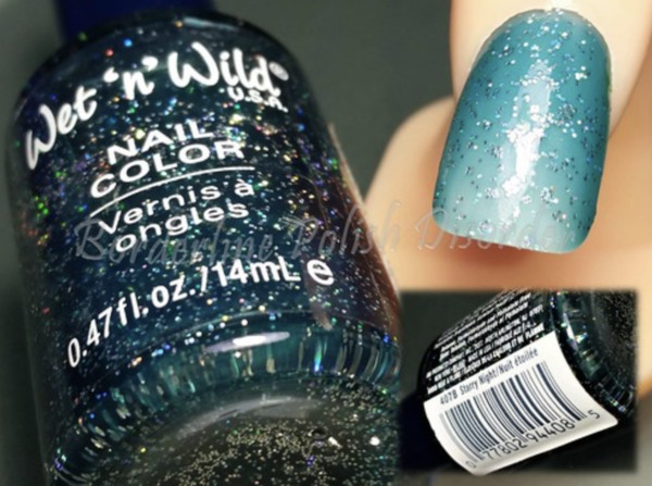 Nail polish swatch / manicure of shade wet n wild Starry Night