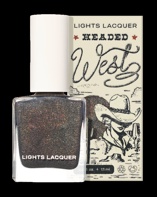 Nail polish swatch / manicure of shade Lights Lacquer Silver stallion