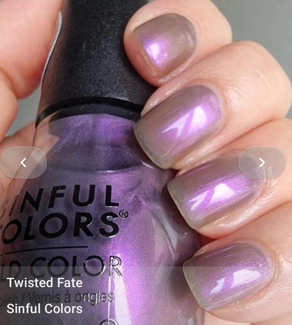 Nail polish swatch / manicure of shade Sinful Colors Twisted Fate