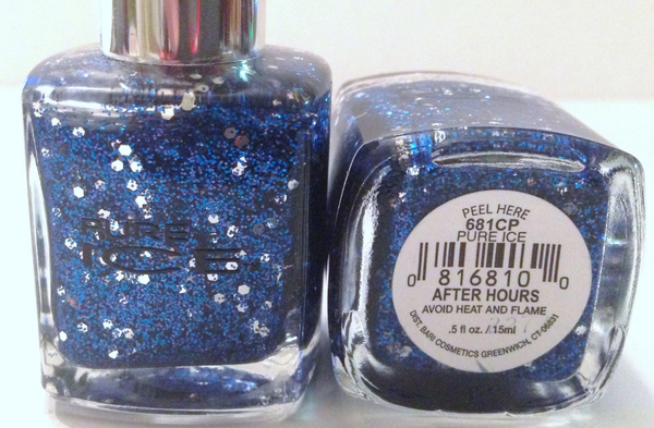 Nail polish swatch / manicure of shade Pure Ice After Hours (blue)