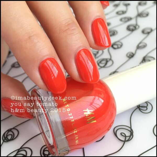 Nail polish swatch / manicure of shade HandM You Say Tomato