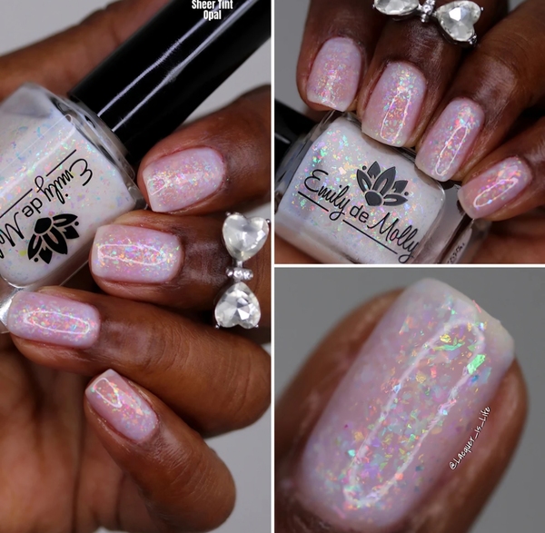 Nail polish swatch / manicure of shade Emily de Molly Sheer Tint Opal